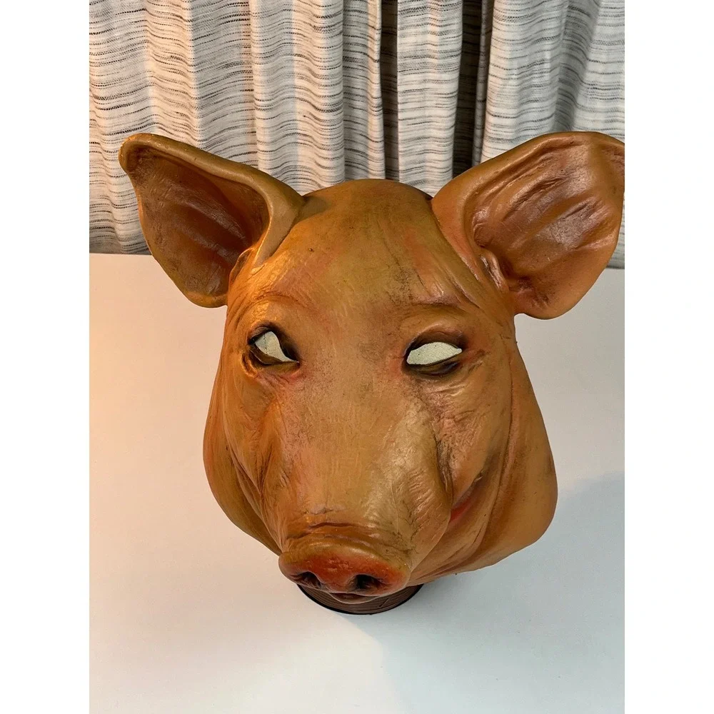 Don Post Studios 2003 Saw Pig Mask VTG Horror Halloween Severed Neck Latex Mask